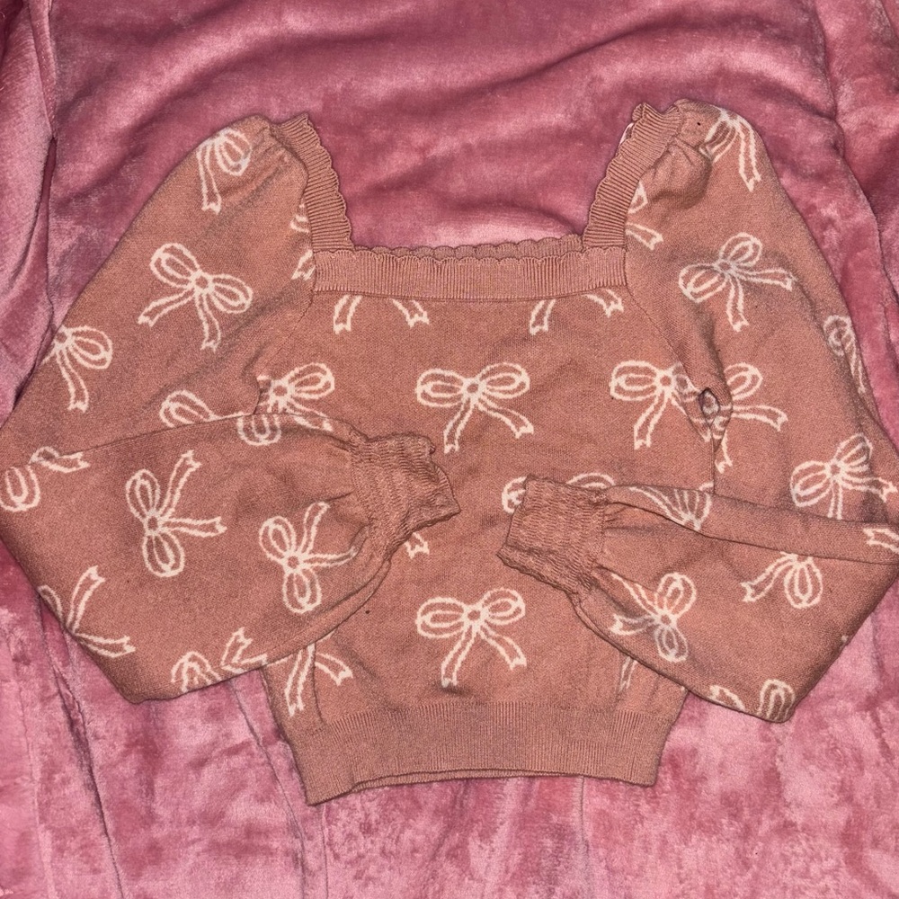 Off-the-Shoulder Bow Sweater